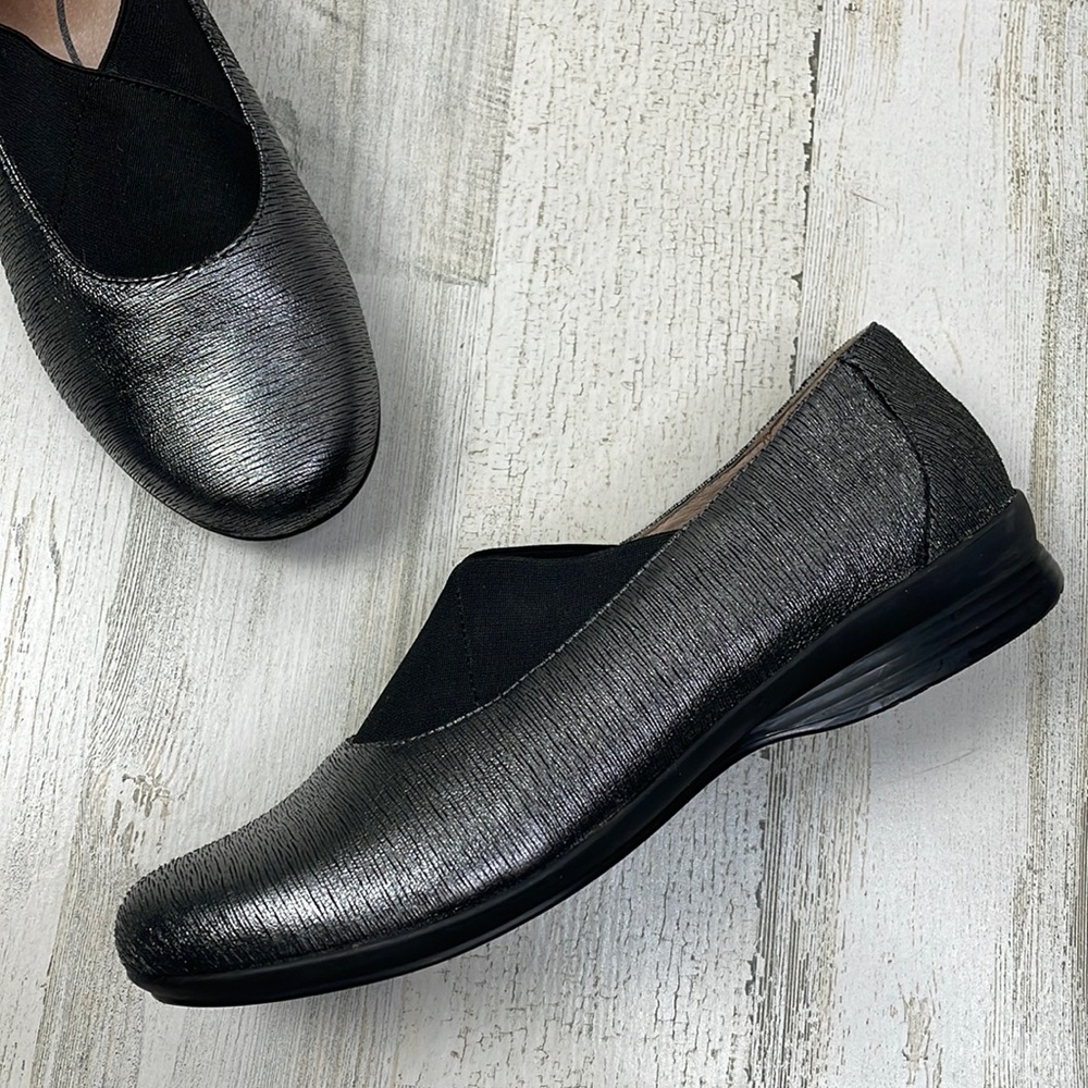 DANSKO Ann leather slip on shoes - pewter/silver metallic - 41 (10.5-11 US)